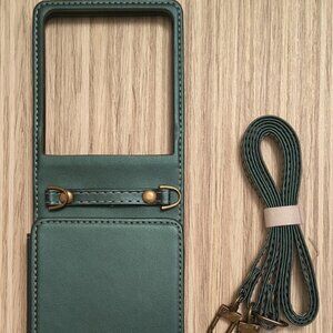 Samsung Galaxy Z Flip 7 Crossbody Wallet Case Strap Card Holder RFID Blocking